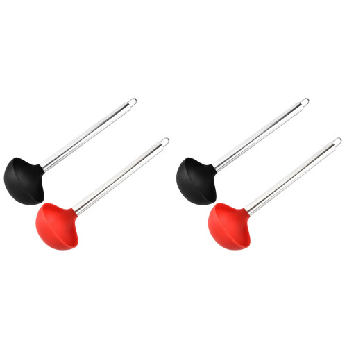 2 Pieces Stiring Spoon Serving Spoons For Cooking Silicone Ladle 1