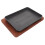 Set Of Steak Plate Griddle Pan With Wooden Handle Base 10
