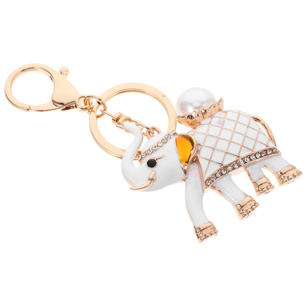 Inoomp Unisex 5Pcs Rhinestone Elephant Keychain Pendant For Women