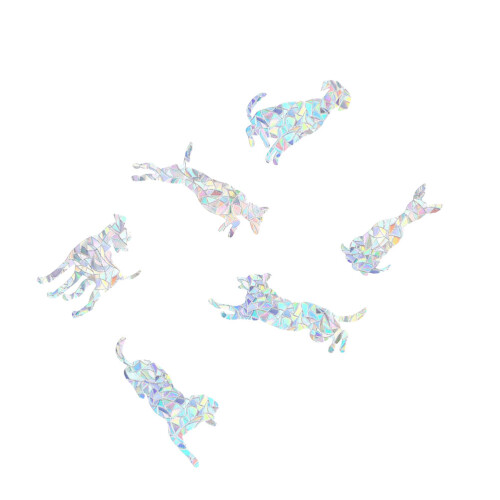 12 Sheets Unique Dog Window Decals Refraction Stickers Decor 1