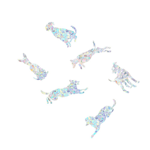 12 Sheets Unique Dog Window Decals Refraction Stickers Decor 2