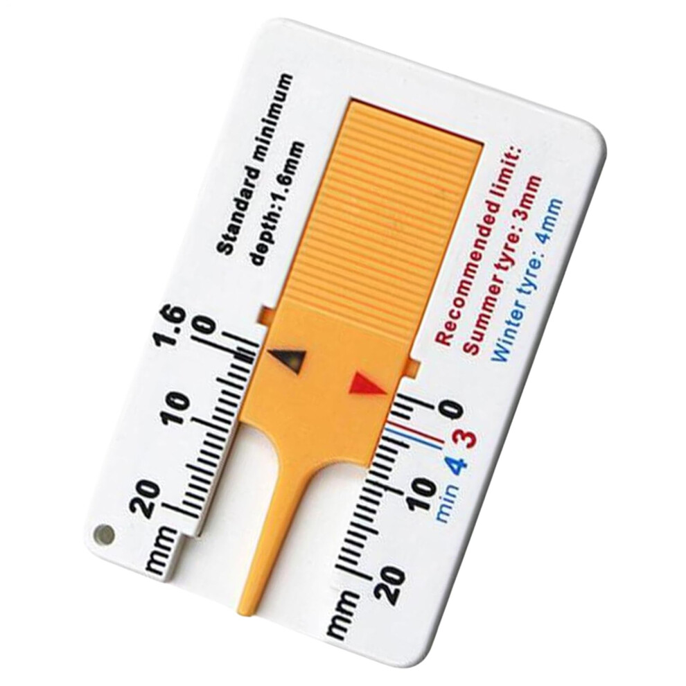 Tyre Tread Depth Gauge 0-20 Mm Range Handheld Tire Depth Tester For Most Vehicle Tires Yellow 9016109253125