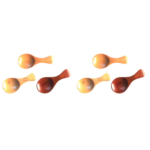 6Pièces Cuillères Bois Multi-Couleurs Pour Usage Familial 1