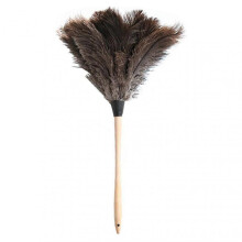 (C) Feather Duster Soft Anti-static Eco-Friendly Washable Recyclable Cleaning Ostrich Hair Wooden Handle Fluffy Duster for Home