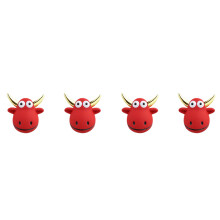 2 Pairs Ox Earring Ear Studs Chinese Zodiac Jewelry