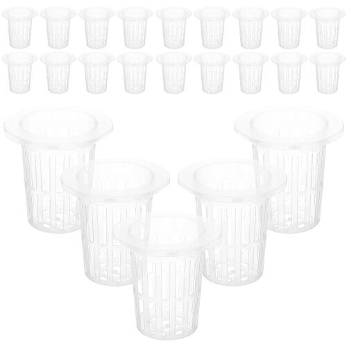 50Pcs Hydroponic Net Pots Reusable Plastic Mesh Cups For Hydroponics
