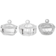 2 Pcs Crystal Glass Miss Nail Art Cup Acrylic Liquid Powder Cups