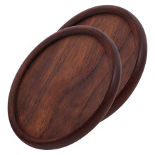 4 Pcs Round Wood Drink Coasters Heat Insulated Cup Holders
