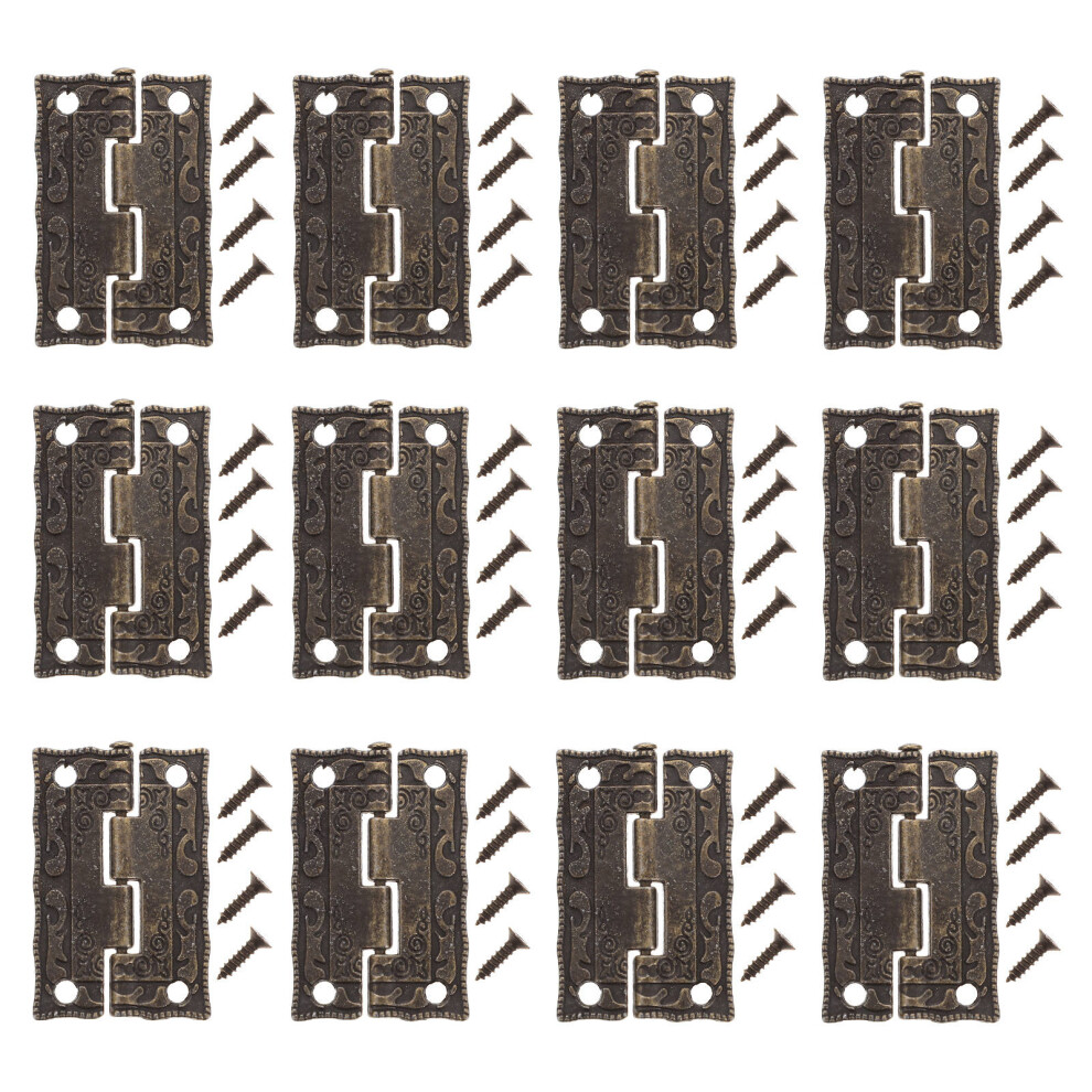 24 Sets Antique Box Hinges Zinc Alloy Vintage Hinges Wooden Box Hinges 013609851577