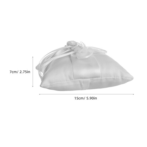 3pcs Wedding Ring Pillow 15x15cm Pearl Decor 1