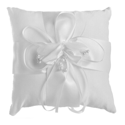 3pcs Wedding Ring Pillow 15x15cm Pearl Decor
