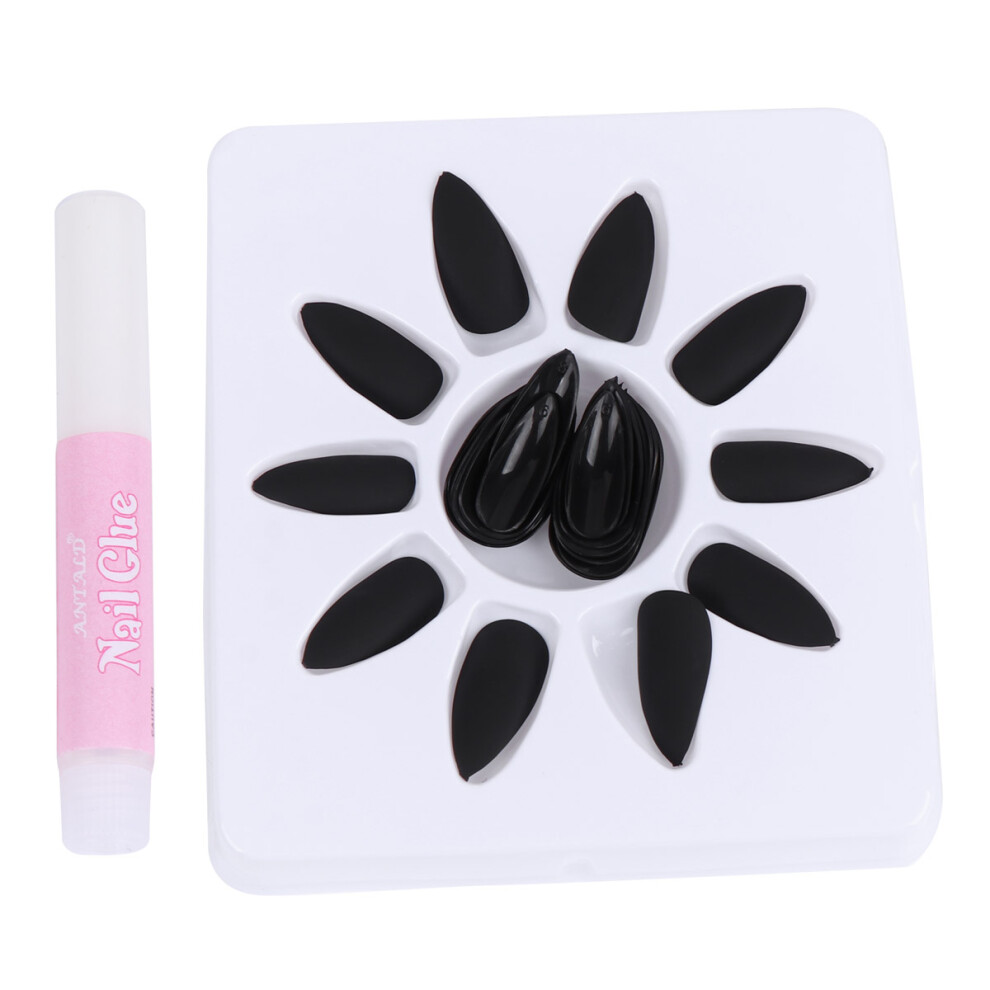 Vaguelly 24Pcs Portable Nail Art Stickers False Tips Decals Manicure For Women