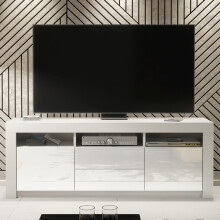 TV Unit 160cm - White Gloss Doors