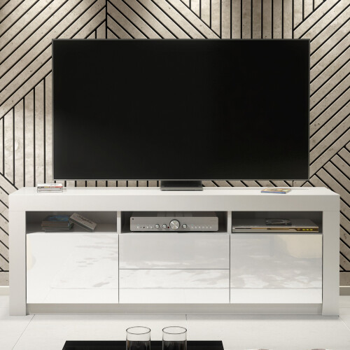Creative Furniture TV Unit 160cm - White Gloss Doors