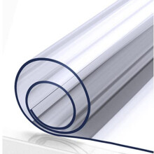 Clear PVC Tablecloth 100x200cm Transparent Waterproof 2mm Thick Wipeable Soft Table Cover For Dining Room Table