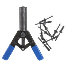 3 Sets 1Pc Core Pulling Riveter Tool With 40Pcs Black Poly Rivets
