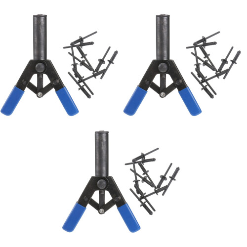3 Sets 1Pc Core Pulling Riveter Tool With 40Pcs Black Poly Rivets 2