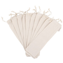 45 Pcs Cotton Linen Drawstring Bag For Straw Storage (Beige)