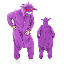 (XL, Gengar onesie) Kigurumi Pajamas For Women Onesies Adult Men One-Piece Pijama Cartoon Jumpsuit Full Body Sleepwear Fleece Anime Cosplay Costume