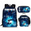 KINZON Student Schoolbag Three-piece Backpack Lunch Bag Pencil Case Backpack 3