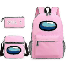 (PINK)KINZON Among Us The Space Werewolf Kills The Student Schoolbag Backpack Small Shoulder Bag Pencil Case A