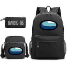 (BLACK)KINZON Among Us The Space Werewolf Kills The Student Schoolbag Backpack Small Shoulder Bag Pencil Case A