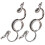 4Pièces Anneaux Gothiques Serpent Trois Doigts Argent 2