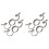 4Pièces Anneaux Gothiques Serpent Trois Doigts Argent 4