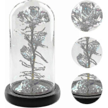 Mother's Day Birthday Mom Gifts Artificial Flower Rose Led Light In Glass Dome