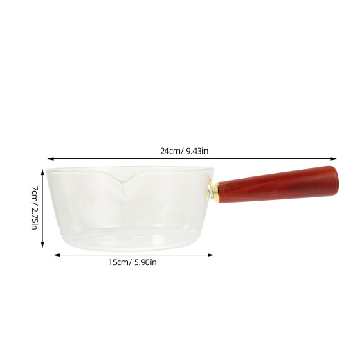 3Pcs Transparent Glass Pot With Handle Borosilicate Nonstick Milk Pan 1