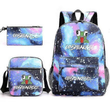 (star blue) Unspeakable Creative Pattern Schoolbag Shoulder Bag Pencil Bag School Bag 3 Piece Set By Bpjljr