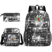 (Lightning Black) Unspeakable Creative Pattern Schoolbag Shoulder Bag Pencil Bag School Bag 3 Piece Set By Bpjljr
