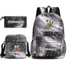 (star grey) Unspeakable Creative Pattern Schoolbag Shoulder Bag Pencil Bag School Bag 3 Piece Set By Bpjljr