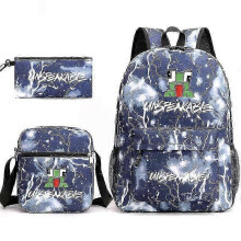 (Lightning Blue) Unspeakable Creative Pattern Schoolbag Shoulder Bag Pencil Bag School Bag 3 Piece Set By Bpjljr