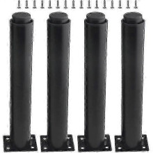 (25-42cm, black) Set of 4 strong adjustable metal furniture legs