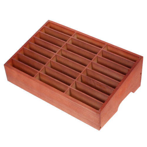 2Pcs Wooden Phone Storage Box 24-Grid Organizer For Classroom 1