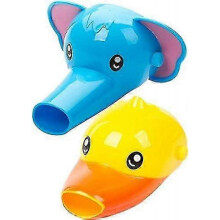 KINZON Lot de 2 robinets rallonge pour bb et enfant - Robinet, lavabo Kit de robinets rallonge pour animaux (Elphant + Canard)