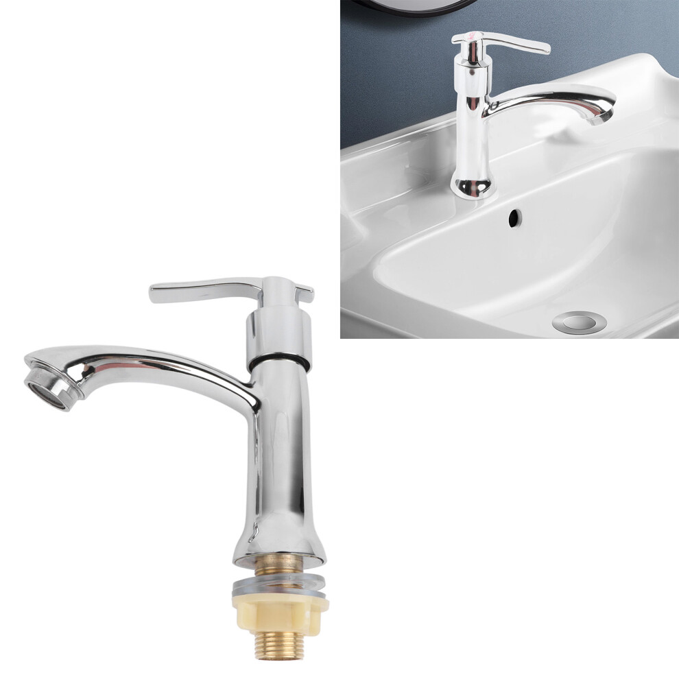Single Cold Water Tap Zinc Alloy Bathroom Sink Faucet Easy Control Minimalist Design 3611352050024