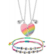 Valentine's Day4Pcs Best Friend Necklace BFF Half Heart Magnetic Necklaces Friendship Bracelets Forever Pendant Necklaces for Women Girls Boys Jewelry