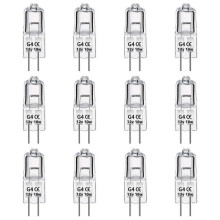 12 Pack G4 Halogen Light Bulbs 10W 12V Dimmable 2 Pin Lamp Bulb,  Clear Capsule 2 Pin Base for Cooker Lighting