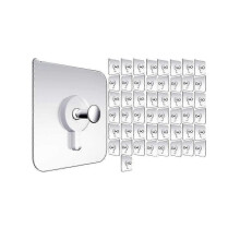 Wall Hangers Without Nails, Wall Hooks for Hanging, 50 Packs Adhesive Wall Hooks, Picture Hangers f