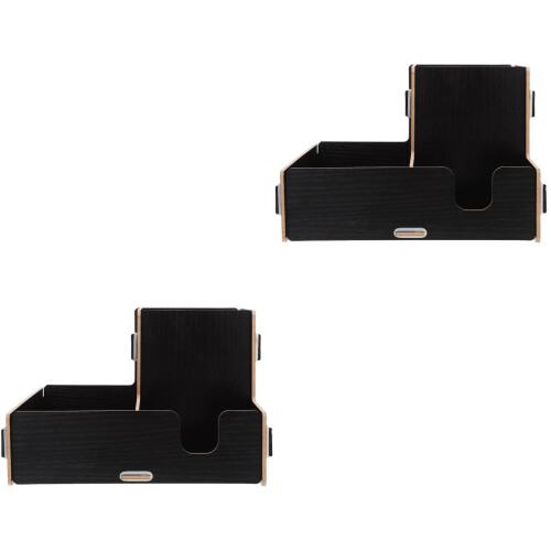 2Pcs Wooden Disposable Cup Holder With Straw Compartment 2