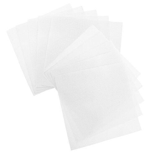 75 Pcs White Cross Stitch Fabric - Small Square Mesh Embroidery Sheets 2
