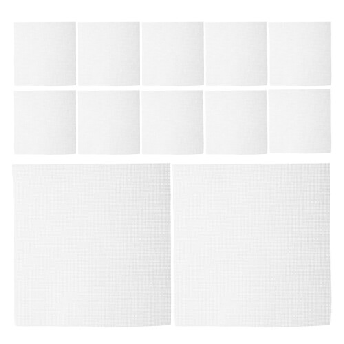 75 Pcs White Cross Stitch Fabric - Small Square Mesh Embroidery Sheets 1