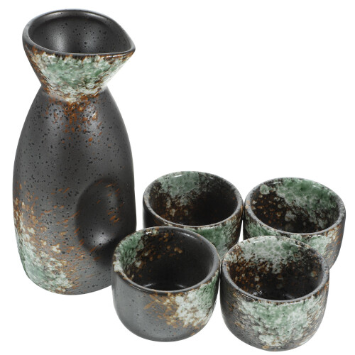 5 Sets Japanese Sake Set Ceramic Serving Pot And Cups 2