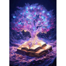 KINZON (30x40 cm, arbre magique violet) Kit de peinture diamant, peinture diamant arbre magique, diamant complet 5D faire soi-mme, kit de peinture di