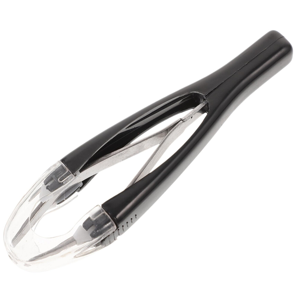 Automatic Retractable Eyebrow Tweezers Stainless Steel Slanted Tip Facial Hair Removal Portable Makeup Tool Random Color