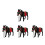 4Pcs Tiny Figurines Plush Animal Models 4
