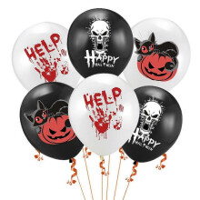 20-Pack Halloween Skull, Jack-O-Lantern, and Cat Party Balloons for Halloween Party Decorations