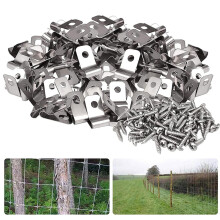 Fence Clips 100 Pcs Stainless Steel Mounting Clips With Screws For Welded Wire To Wood Metal Vinyl Fence Aviary U190-100